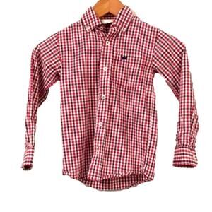Jack Thomas Boys 4 Shirt Red Check Button‎ Embroidered Logo 100% Cotton Preppy